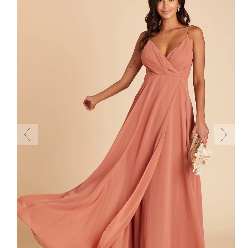 Birds Grey Kaia Bridesmaid Dress in Terracotta